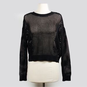 Calvin Klein Black Crocheted Sweater